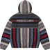 Supreme Woven Stripe Hooded Jacket - Black (front)