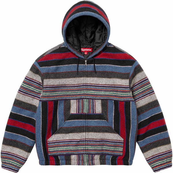 Supreme Woven Stripe Hooded Jacket - Black (front)