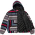 Supreme Woven Stripe Hooded Jacket - Black (front)