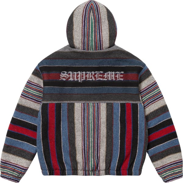 Supreme Woven Stripe Hooded Jacket - Black (front)