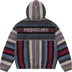 Supreme Woven Stripe Hooded Jacket - Black (front)