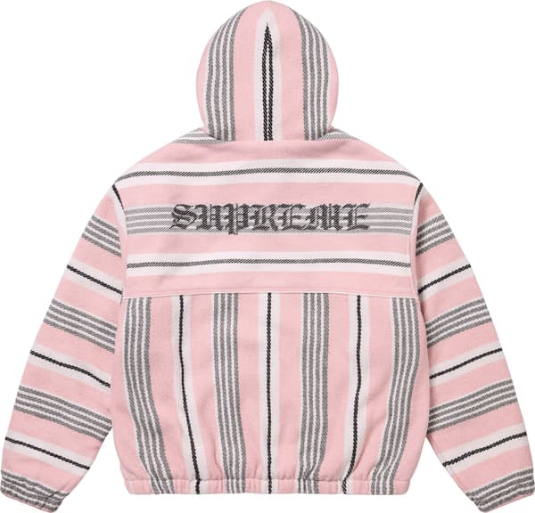 Supreme Woven Stripe Hooded Jacket - Pink (front)