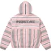 Supreme Woven Stripe Hooded Jacket - Pink (front)