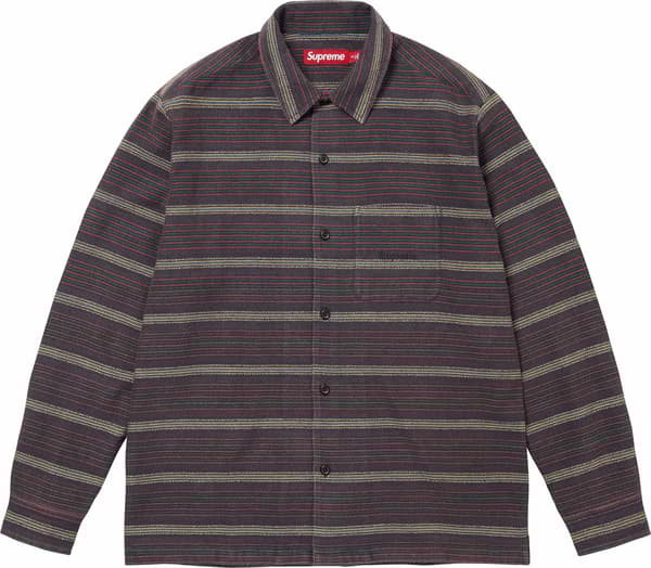 Supreme Woven Stripe Shirt - Black (front)