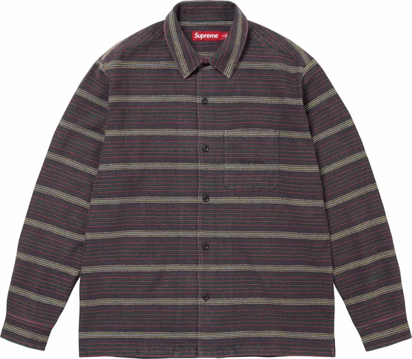 Supreme Woven Stripe Shirt - Black (front)