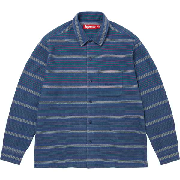Supreme Woven Stripe Shirt - Blue (front)