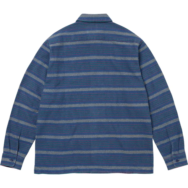 Supreme Woven Stripe Shirt - Blue (front)