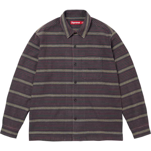 Supreme Woven Stripe Shirt - Faded Black (front)