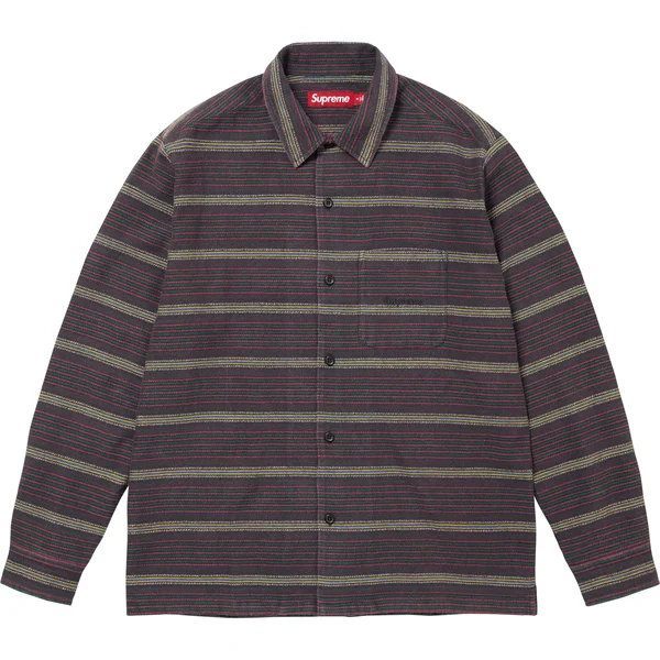Supreme Woven Stripe Shirt - Faded Black (front)