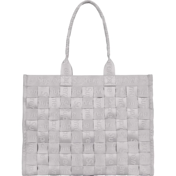 Supreme Woven Tote - Grey (front)