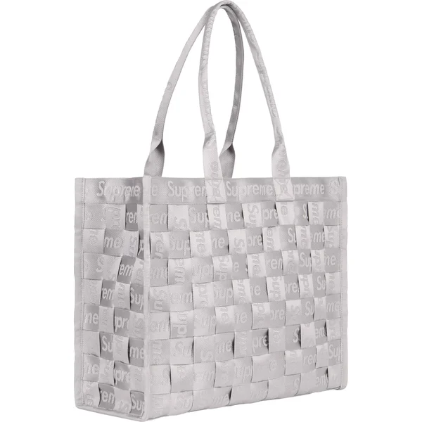 Supreme Woven Tote - Grey (front)