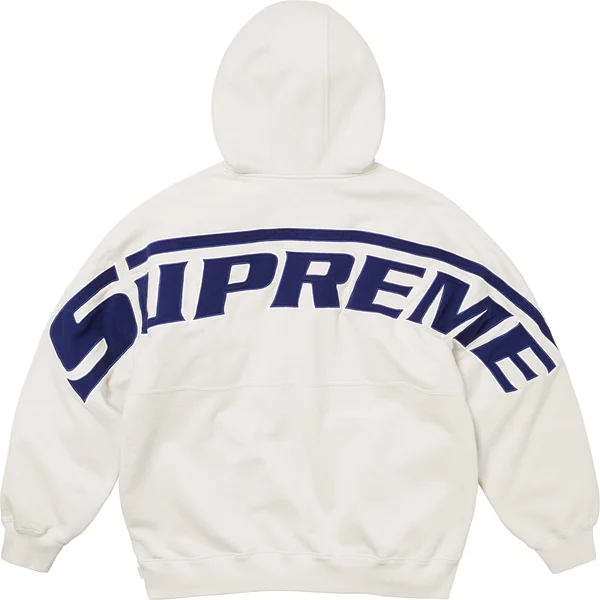 Supreme Wrapped Half Zip Hooded Sweatshirt - Stone (front)