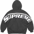 Supreme Wrapped Half Zip Hooded Sweatshirt - Washed Black (front)