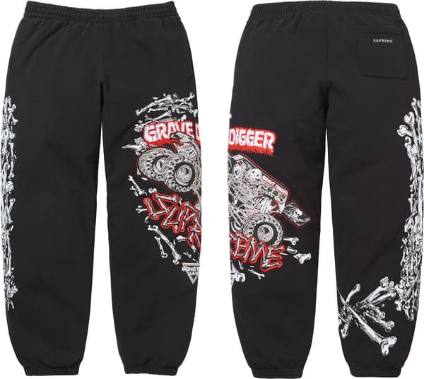 Supreme x Grave Digger Bones Sweatpant - Black (front)