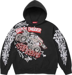 Supreme x Grave Digger Bones Zip Up Hooded Sweatshirt