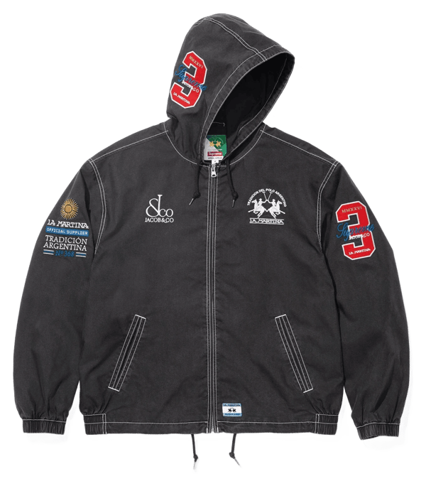 Supreme x La Martina Lightweight Hooded Jacket - Black (front)