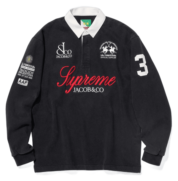 Supreme x La Martina Rugby - Black (front)