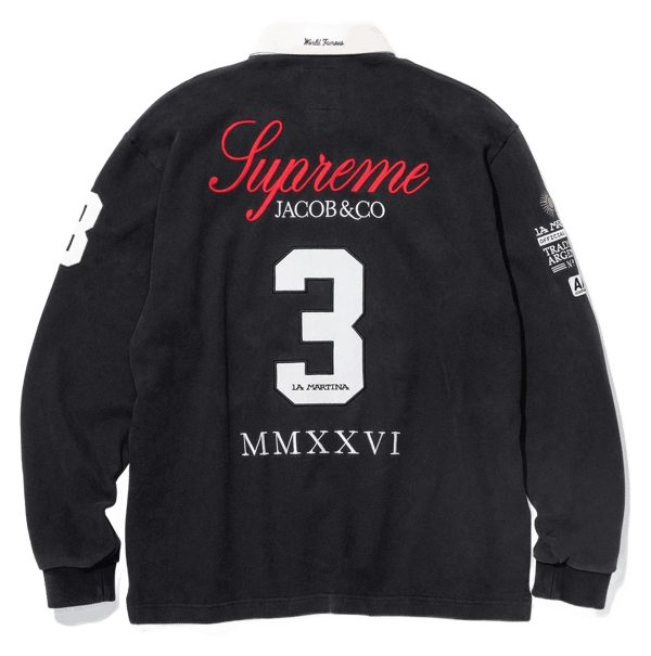 Supreme x La Martina Rugby - Black (front)