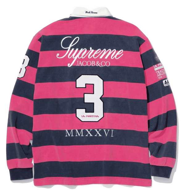 Supreme x La Martina Rugby - Pink Stripe (front)