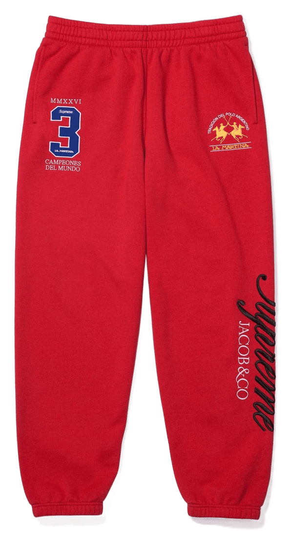 Supreme x La Martina Sweatpant - Red (front)