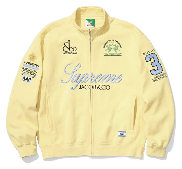 Supreme x La Martina Zip Up Sweatshirt - Cream (front)