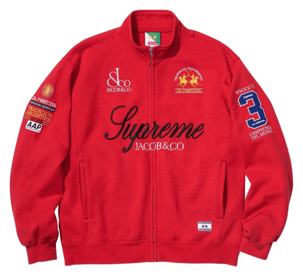 Supreme x La Martina Zip Up Sweatshirt - Red (front)