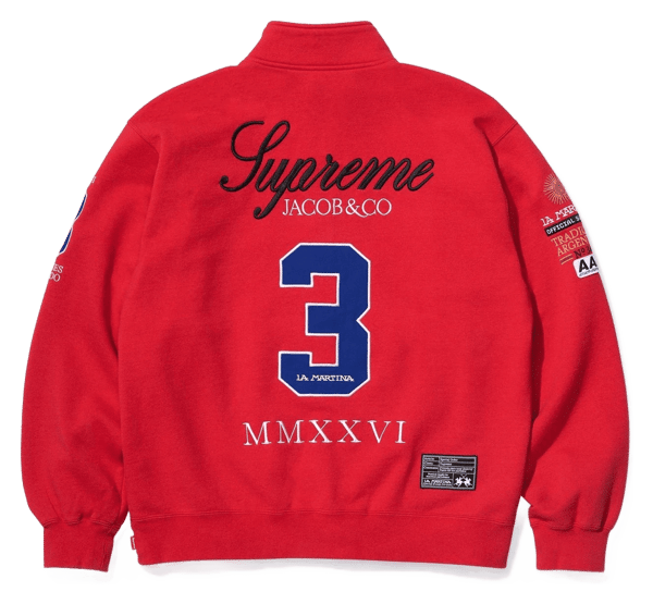 Supreme x La Martina Zip Up Sweatshirt - Red (front)