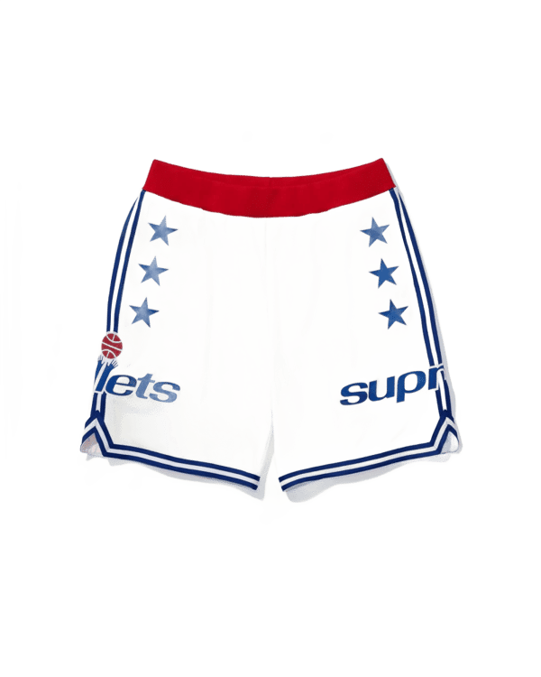 Supreme x Mitchell & Ness Basketball Short - Bullets (front)
