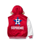 Supreme x Mitchell & Ness Hooded Satin Varsity Jacket - Astros (front)
