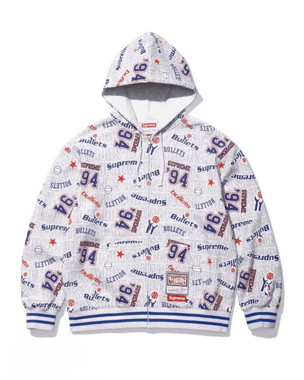 Supreme x Mitchell & Ness Hooded Sweatshirt - Bullets (front)