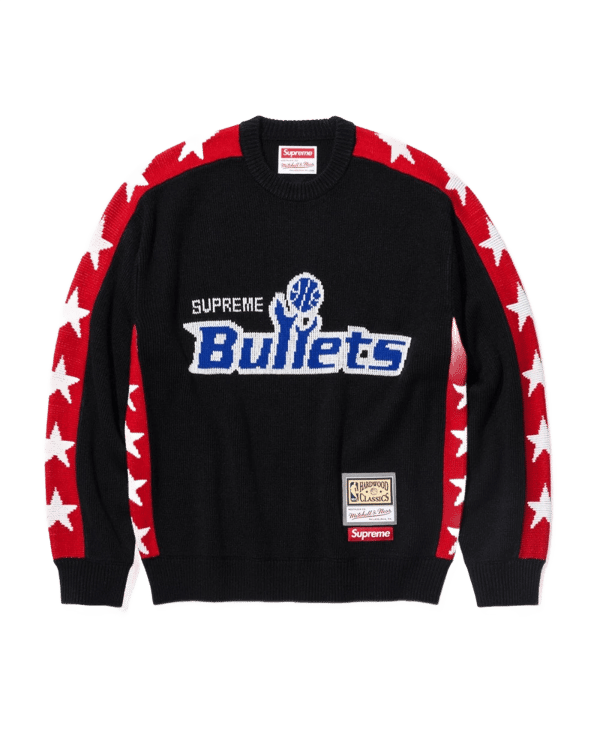 Supreme x Mitchell & Ness Sweater - Bullets (front)