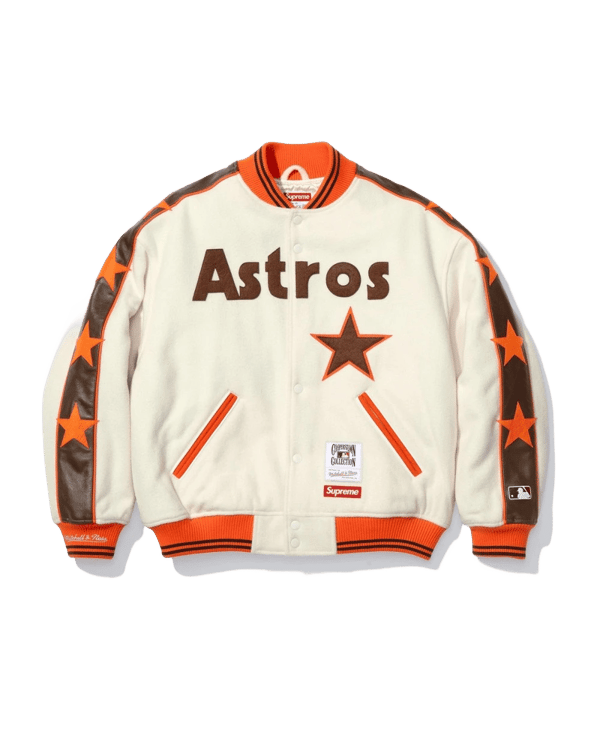 Supreme x Mitchell & Ness Wool Varsity Jacket - Astros (front)
