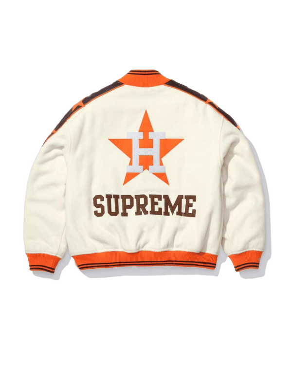Supreme x Mitchell & Ness Wool Varsity Jacket - Astros (front)