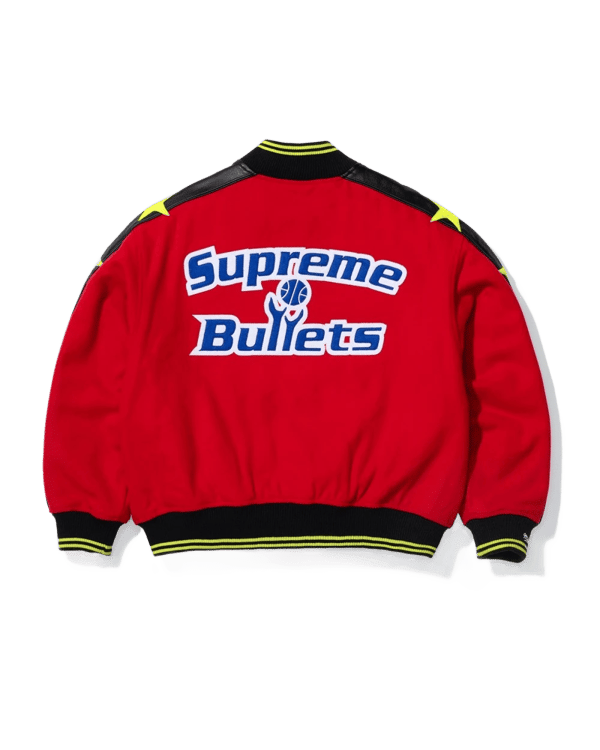 Supreme x Mitchell & Ness Wool Varsity Jacket - Bullets (front)