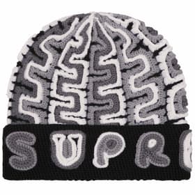 Supreme Yarn Appliqué Beanie Black