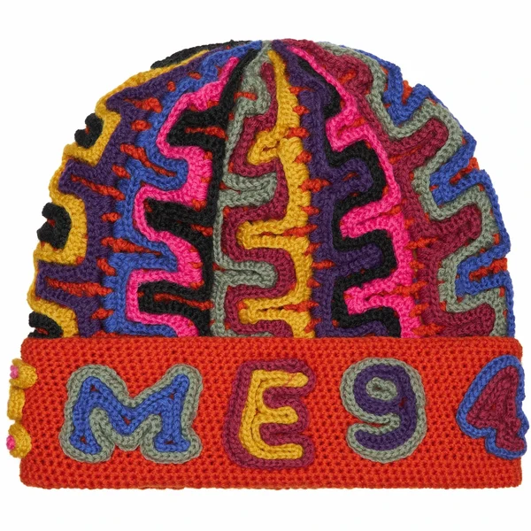 Supreme Yarn Appliqué Beanie - Dark Orange (front)