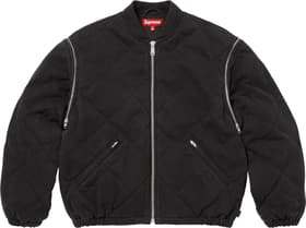 Supreme Zip-Off Sleeve Quilted Bomber Jacket Black