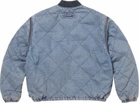 Supreme Zip-Off Sleeve Quilted Bomber Jacket Denim