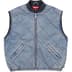 Supreme Zip-Off Sleeve Quilted Bomber Jacket - Denim (front)