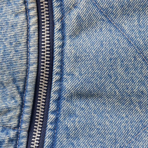 Supreme Zip-Off Sleeve Quilted Bomber Jacket - Denim (front)