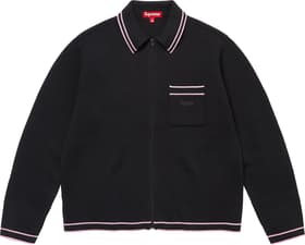 Supreme Zip Up Polo Sweater Black