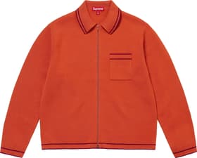 Supreme Zip Up Polo Sweater Burnt Orange