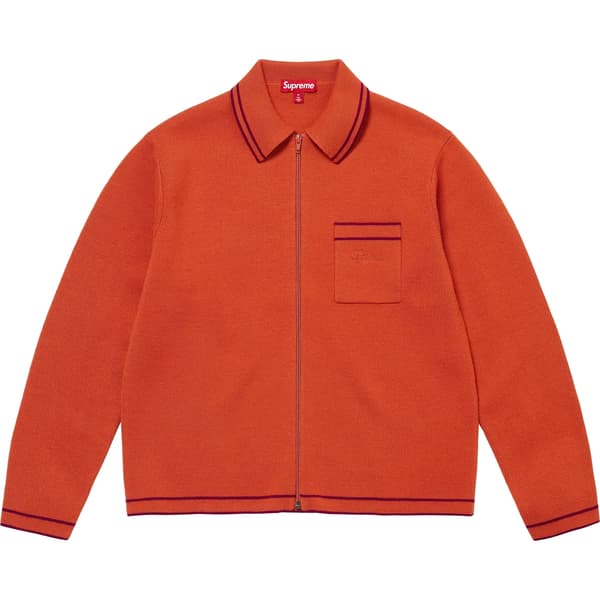 Supreme Zip Up Polo Sweater - Burnt Orange (front)
