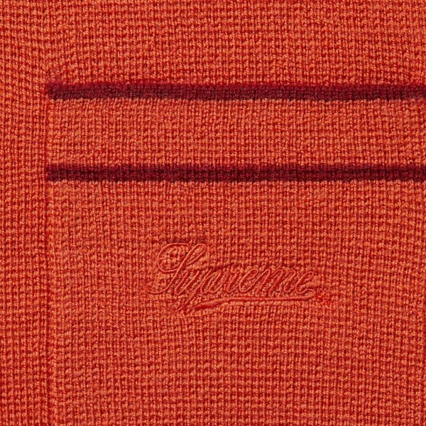 Supreme Zip Up Polo Sweater - Burnt Orange (front)