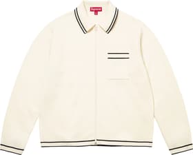 Supreme Zip Up Polo Sweater White