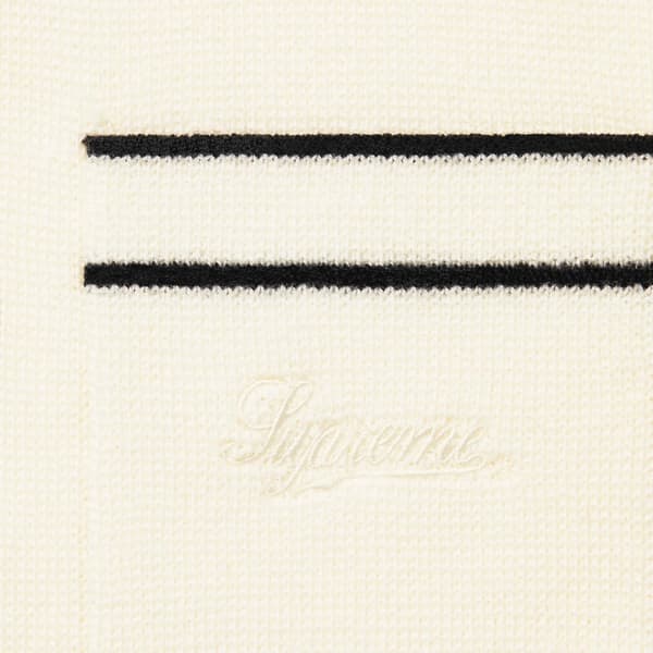 Supreme Zip Up Polo Sweater - White (front)