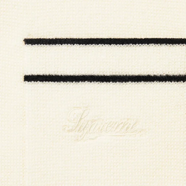 Supreme Zip Up Polo Sweater - White (front)