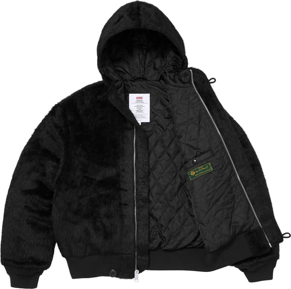 Supreme®/Alpha Industries® Wool Hooded Bomber Jacket - Black (detail)