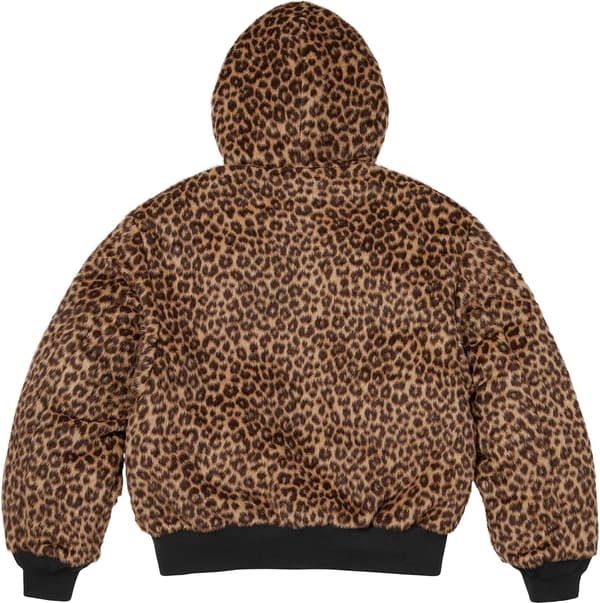 Supreme®/Alpha Industries® Wool Hooded Bomber Jacket - Leopard (detail)