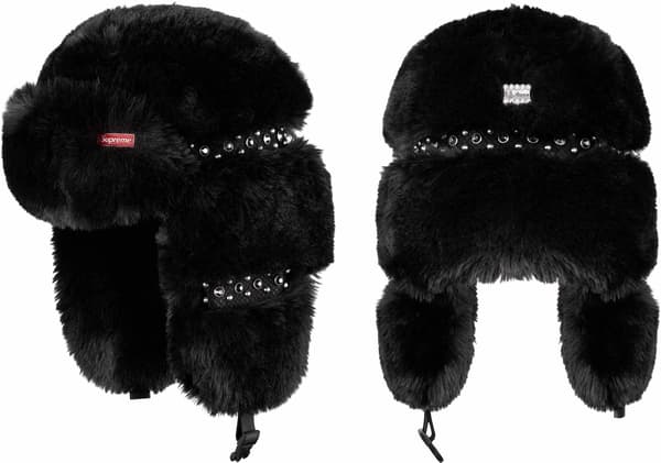 Supreme®/b.b. Simon Faux Fur Trooper Hat - Black (front)